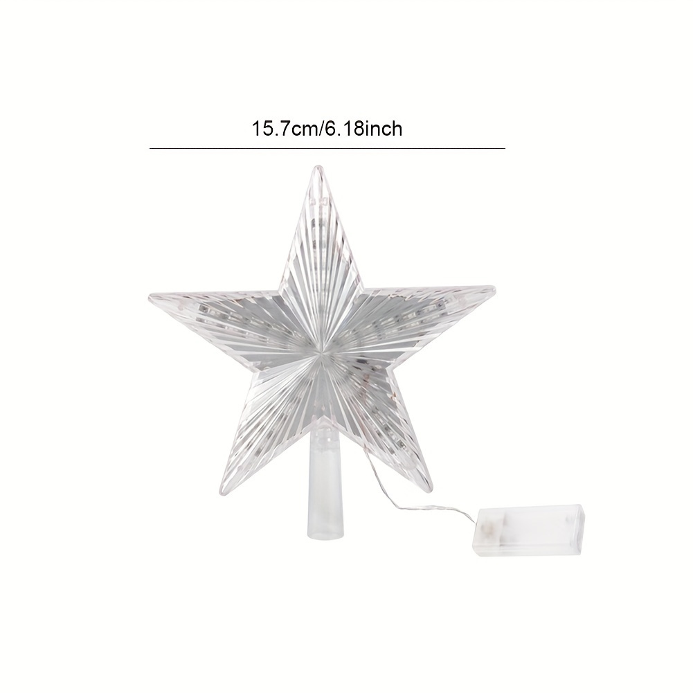 Lighted Christmas Tree Topper Led White Snowflake - Temu