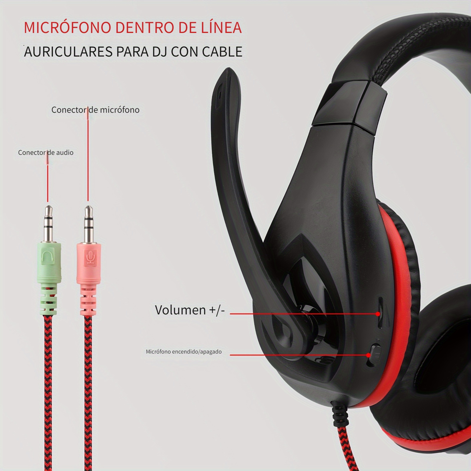 Auriculares Con Cable Y Microfono - Temu