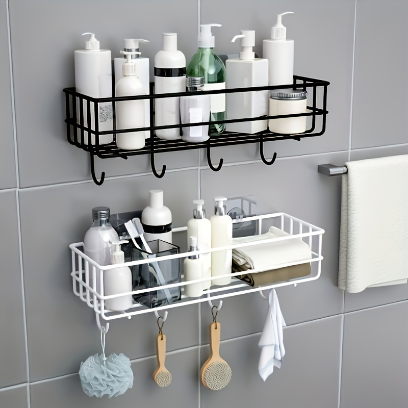 Multifunctional 2-tier Bathroom Rack, 1 Adjustable Shower Organizer,  Anti-swing Shelf For Bathware, No Drilling, Bathroom Accessories - Temu