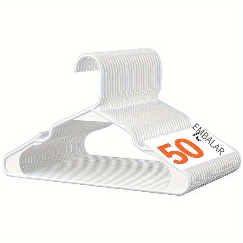 Perchas de plástico ideales para uso diario, perchas de ropa, perchas  estándar (blanco, 60)