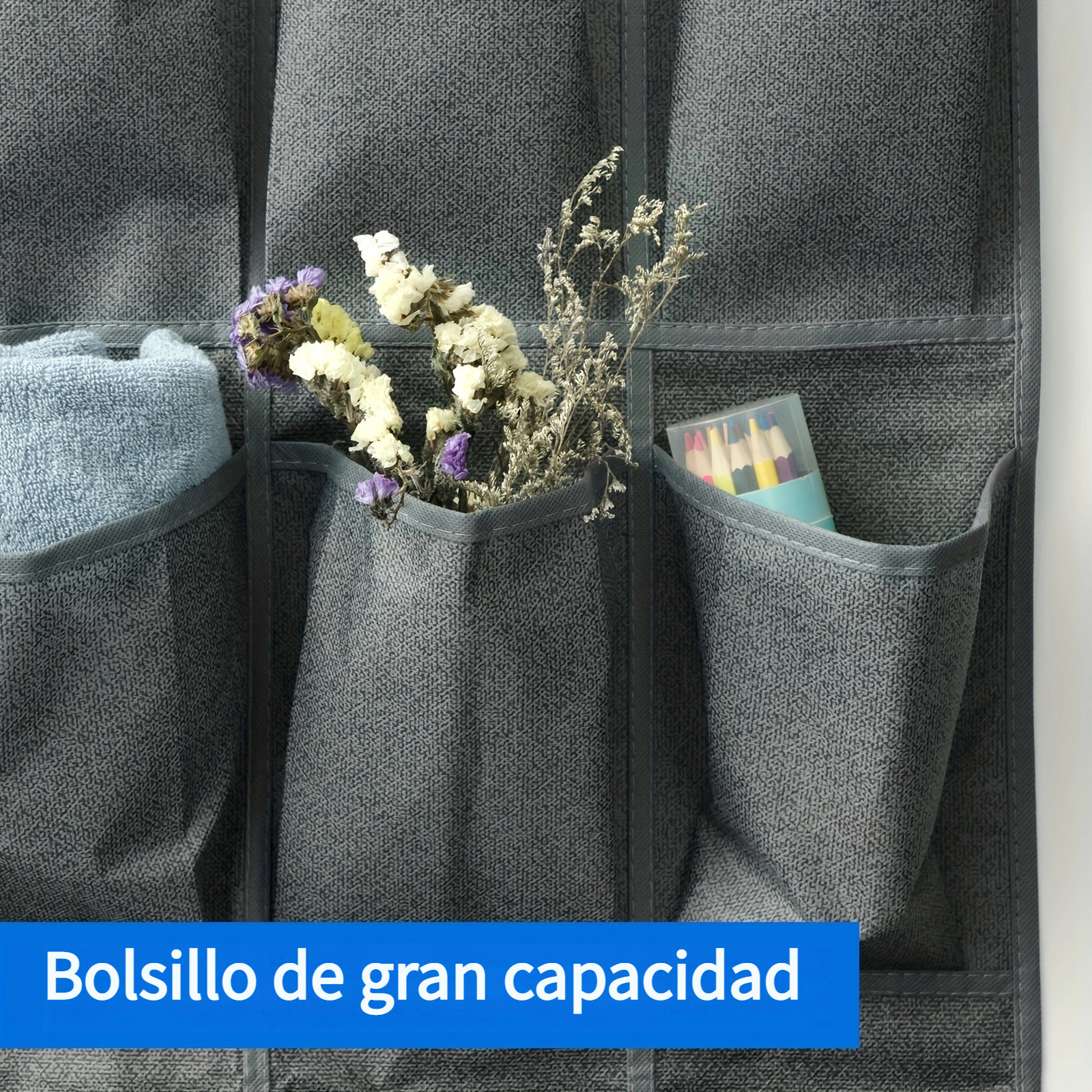 Comprar Bolsa de almacenamiento para colgar en la pared, 28 rejillas,  organizador de zapatos con 4 ganchos de Metal para dormitorio, baño, cocina  y dormitorio