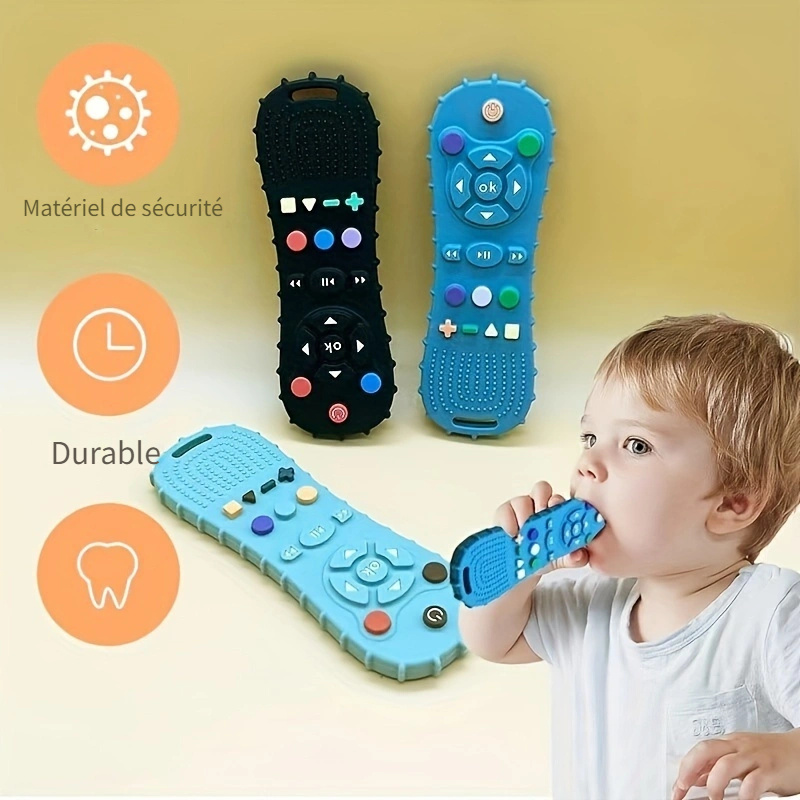 Anneau de dentition en forme de télécommande TV pour bébé, jouet à mâcher  éducatif sensoriel pour les tout-petits de 6 à 18 mois, 2 pièces - Temu  France