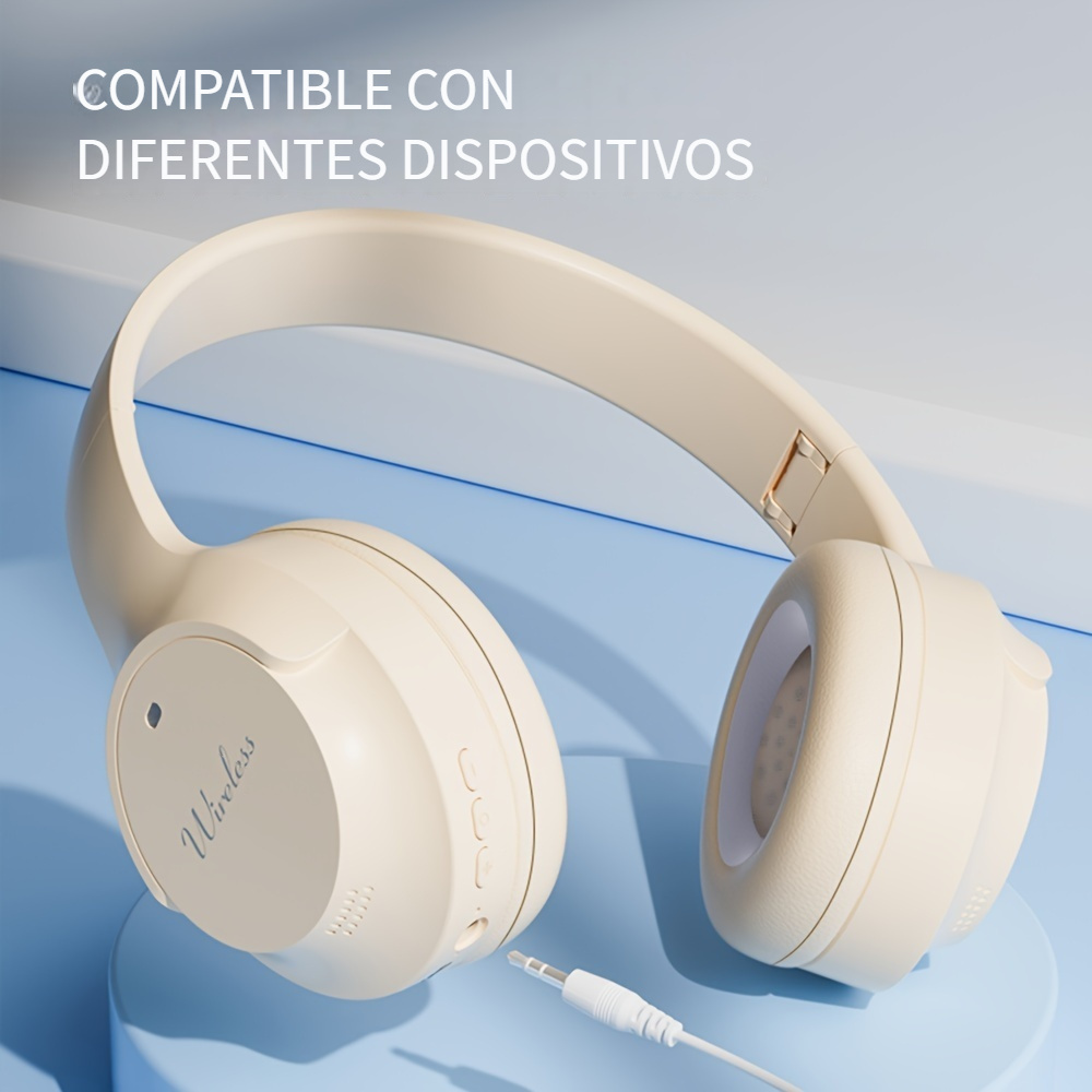TOOOGO Auriculares de Diadema Auriculares Bluetooth Over-Ear con micrófono  HD Incorporado 60 Horas de Tiempo de Auriculares inalámbricos Plegables :  : Electrónicos