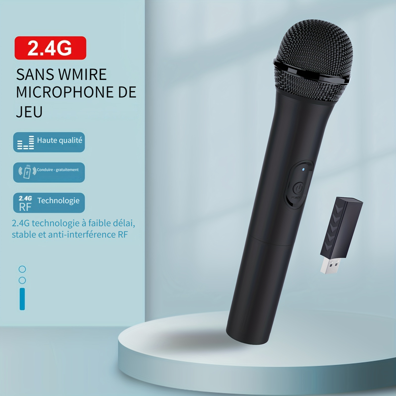 Microphone Karaoké Portable Sans Fil Haut parleur Portable - Temu France