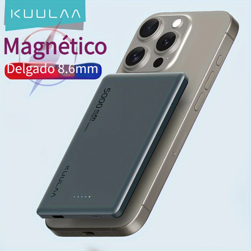 Cargador inalámbrico magnético Magsafe de 5000mAh - 15W - Batería externa  para iPhone