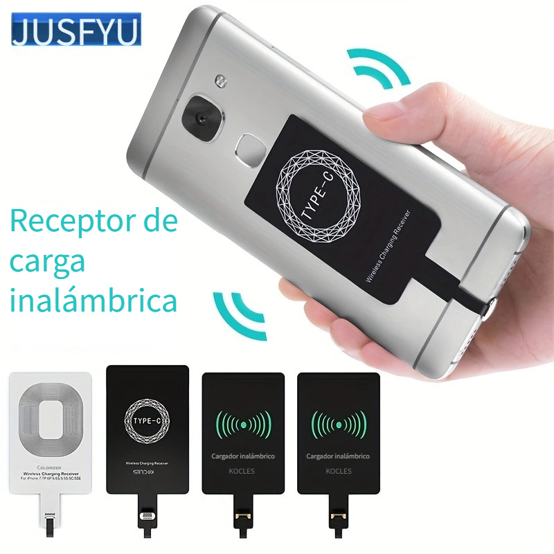 Receptor de carga inalámbrico micro USB, adaptador de receptor de carga  inalámbrica para teléfono Android, receptor de cargador de teléfono, 10 W