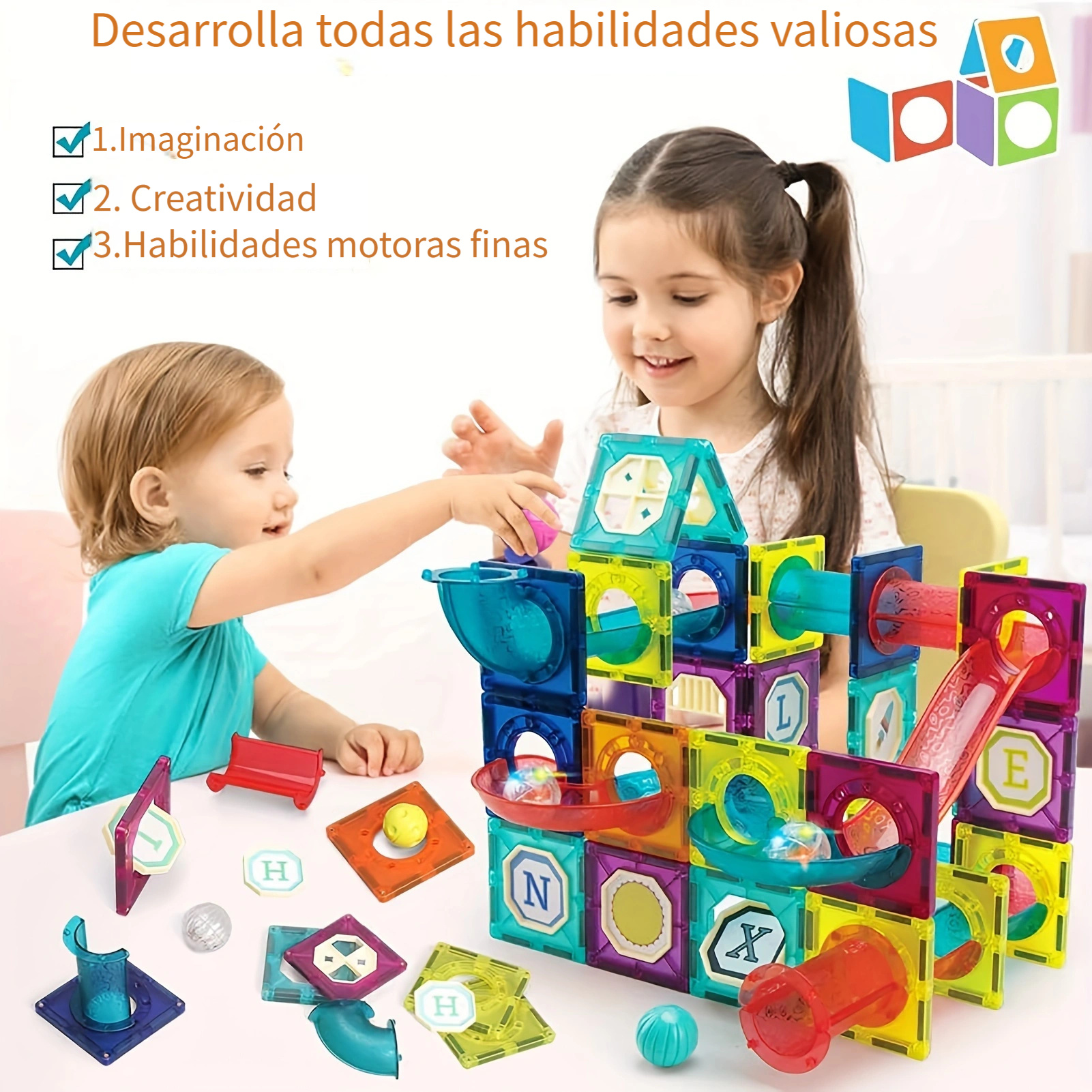 Bloques de construcción magnéticos Juego de construcción de imanes Juego de  juguetes para niños Rompecabezas