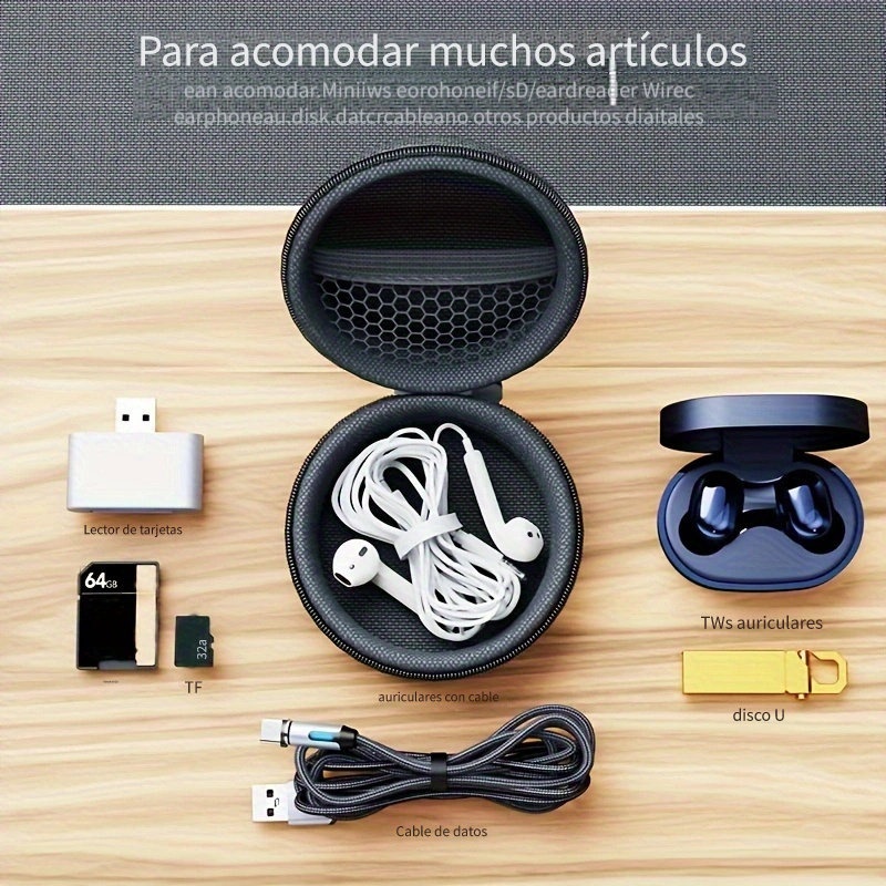 Mini Caja Almacenamiento Organizador Cables Alambres Portátil Caja  Almacenamiento Cargadores Cables Auriculares Viaje Monedas Lápiz Labial  Joyas Caja Almacenamiento Oficina Cuerpo Pequeño Gran Capacidad Llévelo  Usted