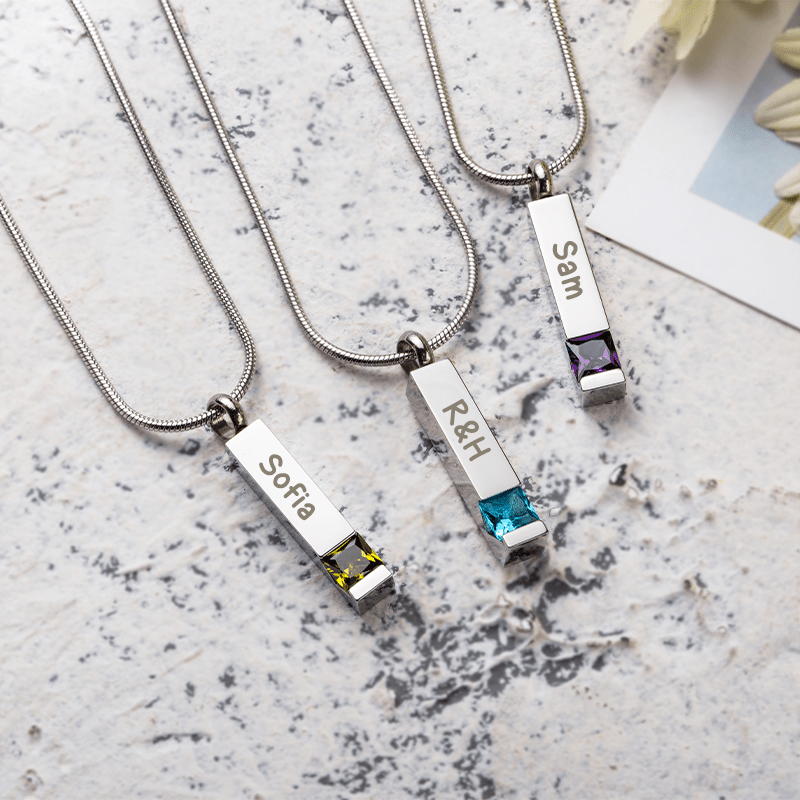 customized 1pc personalized vertical pendant necklace with name valentines day gift golden silvery brick necklace personalized necklace customizable jewelry pendant details 0