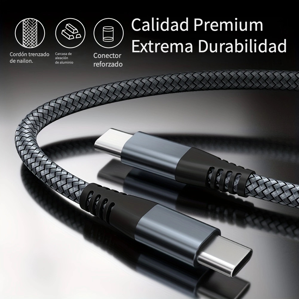 9.8ft Cable Usb c Blanco Carga Rápida 45w Paquete 3 - Temu Chile