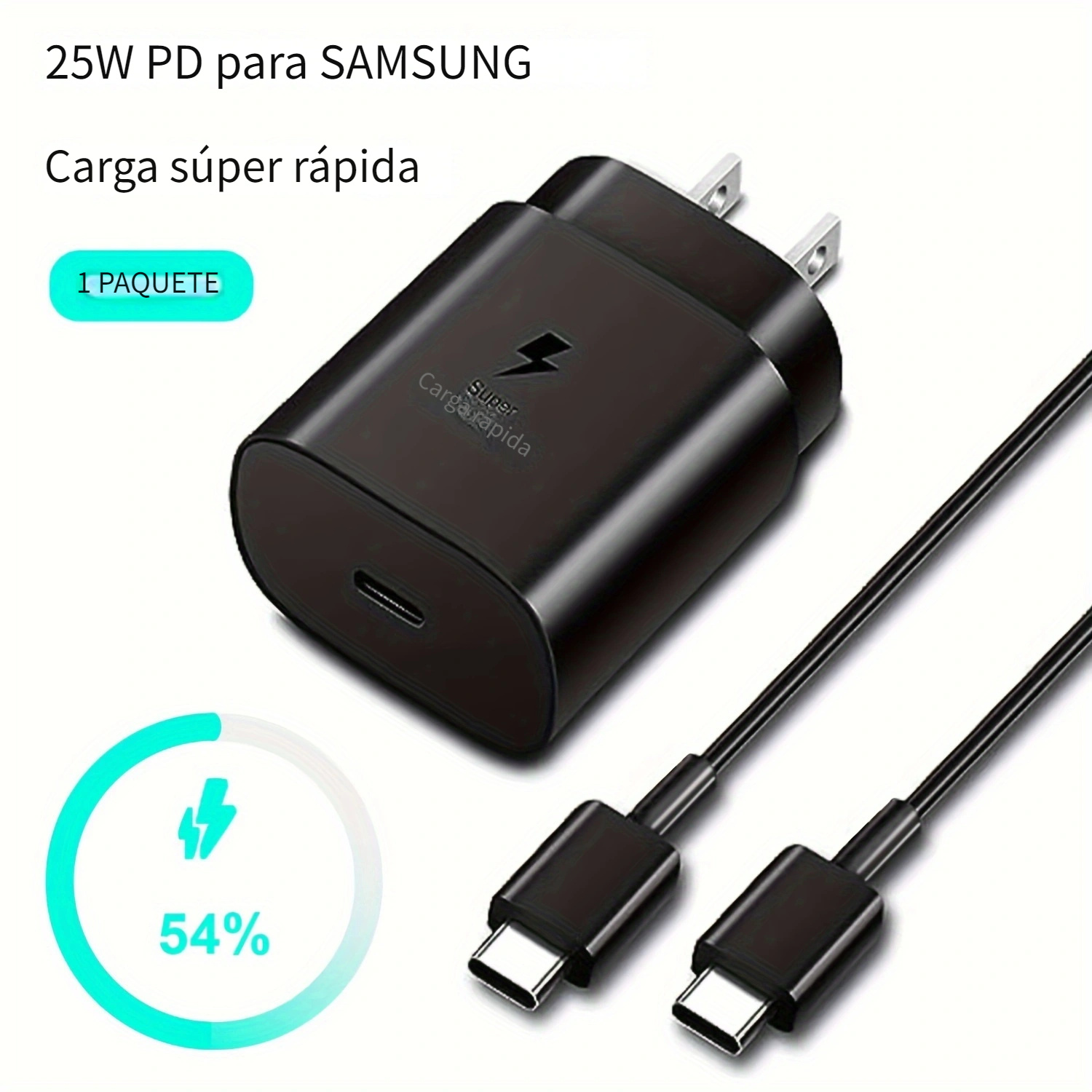 Cabeza De Cargador De 25w Carga Rapida Tipo C