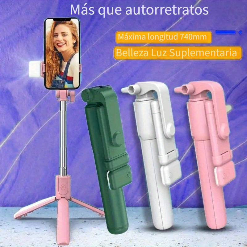 Trípode Selfie Stick Luz Relleno Soporte Trípode Teléfono - Temu