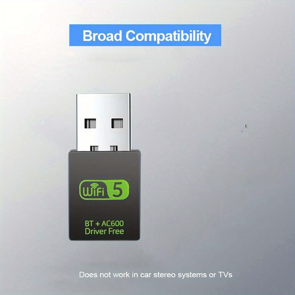 Mini récepteur externe sans fil USB pour PC, ordinateur portable,  ordinateur de bureau, adaptateur Bluetooth, bande de touristes ACfemale,  dongle WiFi, 2.4 mesurz, 5 mesurz