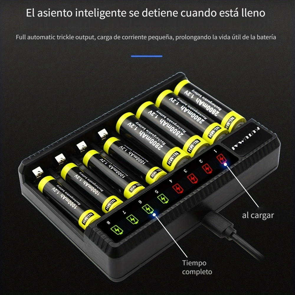 Baterias Recargables Aaa Con Cargador - Temu Mexico