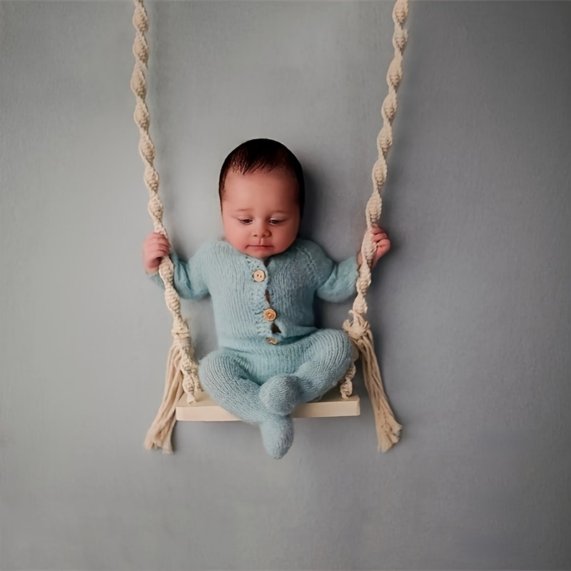 Hamaca de lona para bebés y niños pequeños de hasta 4 años, asiento  colgante para interior y exterior, con cojín suave, cinturón de seguridad