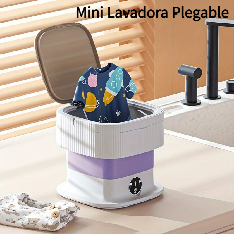 Luxmars Lavadora portátil 2024 Mini lavadora plegable Lavadora pequeña  media automática para ropa de bebé | Ropa interior u objetos pequeños