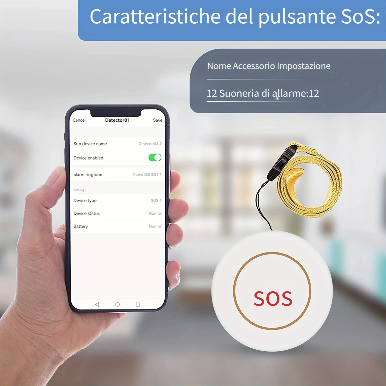 Wireless Pulsante Chiamata Emergenza/Cercapersone per Anziani Pulsante  Emergenza