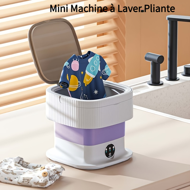 Mini Machine à Laver Pliante Portable avec Sèche-illant, 10L, E27