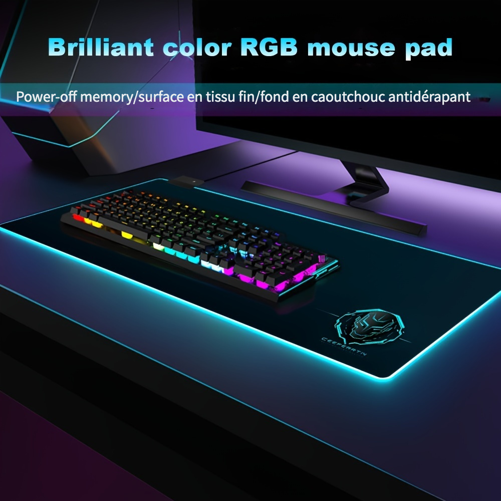 Grand tapis de souris de jeu RGB accessoire pour ordinateur de