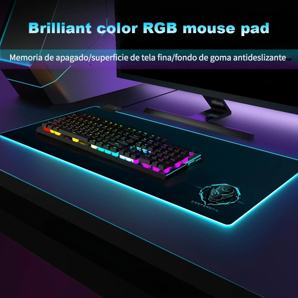  Alfombrilla de ratón RGB LED, alfombrilla de ratón grande,  alfombrilla de ratón LED y alfombrilla de ratón grande : Productos de  Oficina