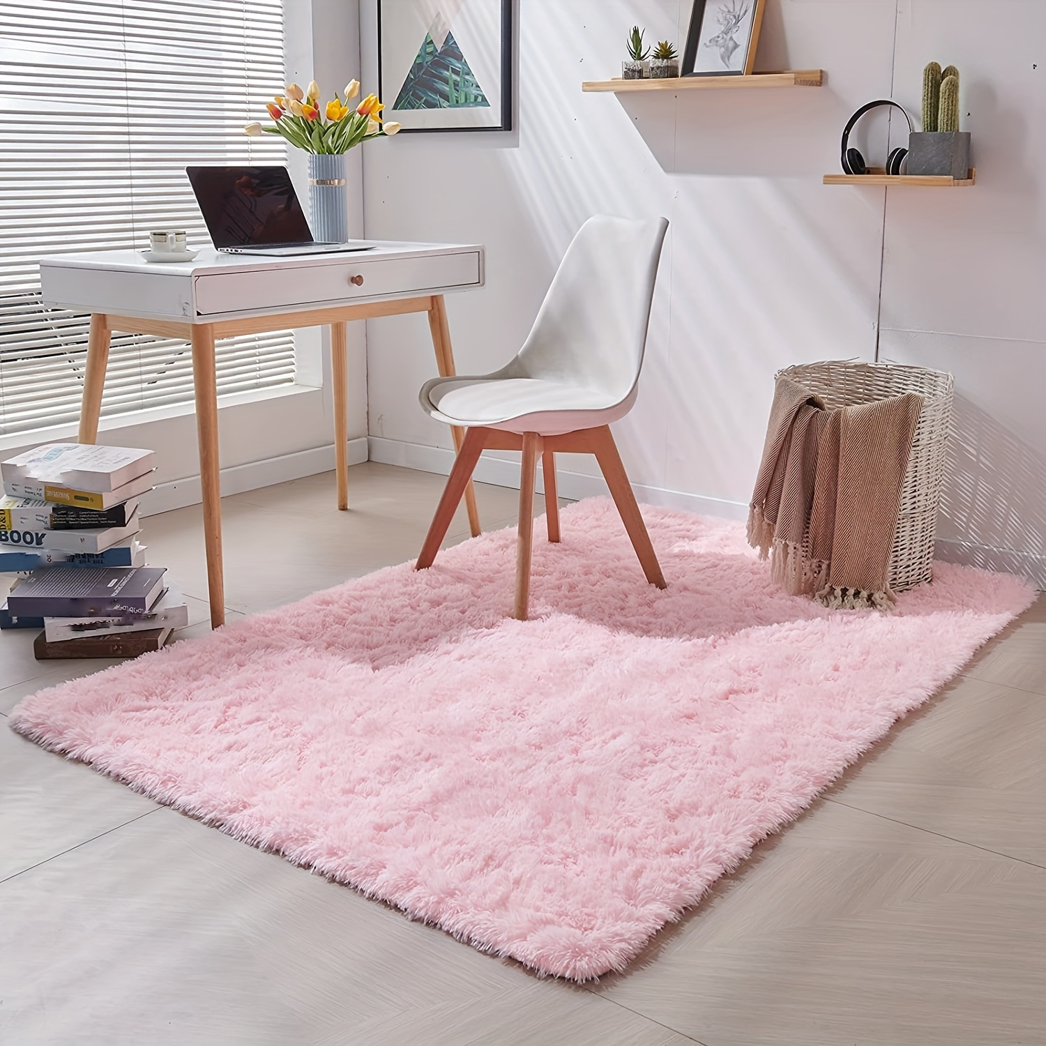 Tappeto rosa per camera da letto per camera dei bambini Cute Girls Floor  Soft Mat decorazione del soggiorno bianco Fluffy Large Kids tappeti da  comodino - AliExpress