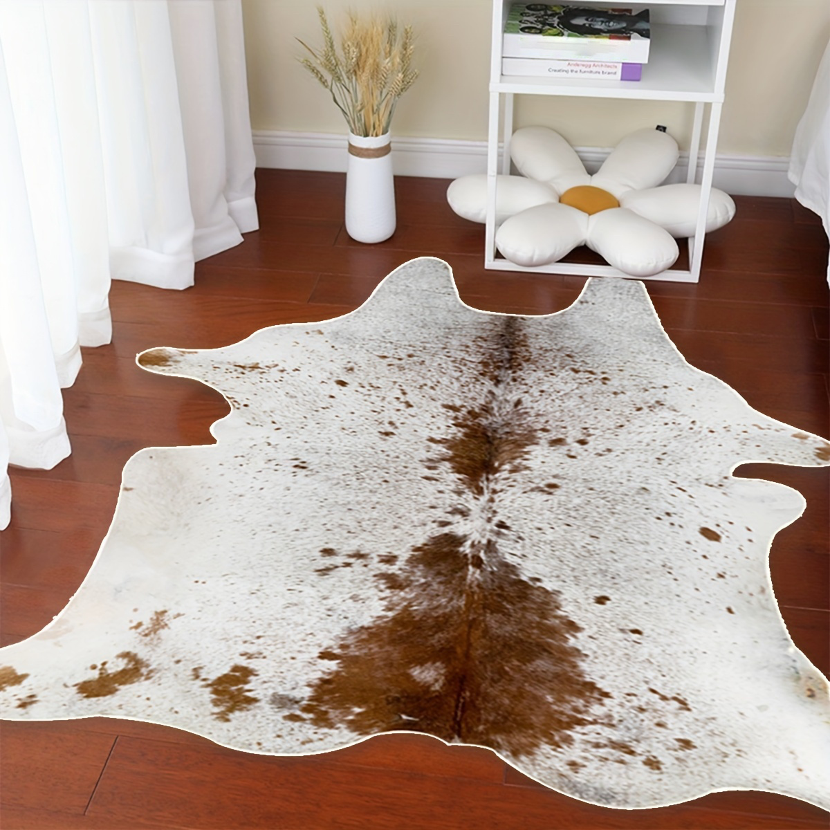 Faux Cowhide Rug DIY using Faux Cowhide Fabric for only $15