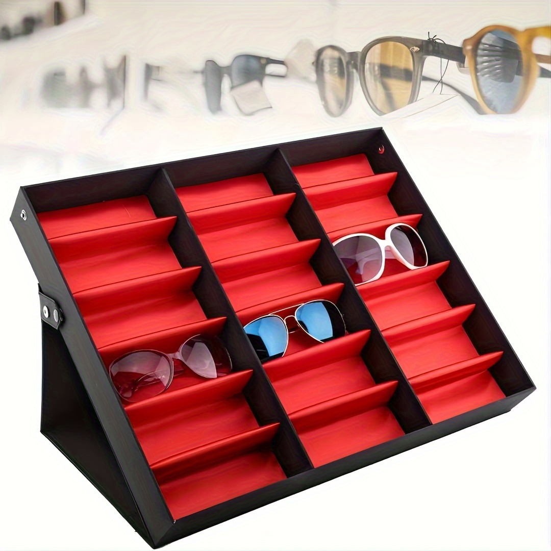 Brillenhalter aus Holz, 4 Gitter, Schmuck, Uhren, Sonnenbrillen, Brillen
