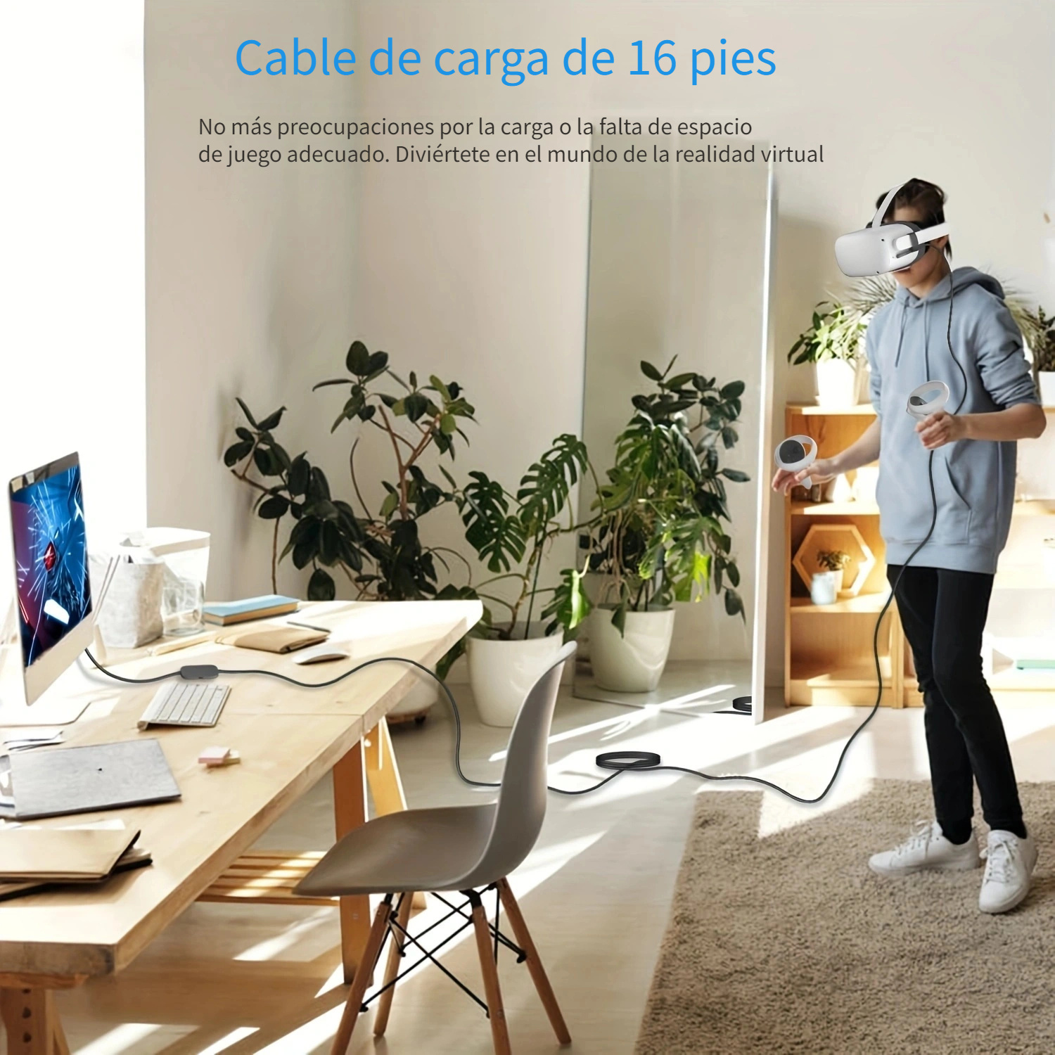 Cable Enlace 16 Pies Compatible Dispositivos Vr Cable Enlace - Temu