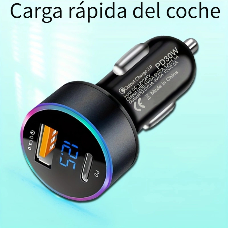 250W Cargador De Coche USB LED 5 Puertos Carga Rápida PD20W - Temu