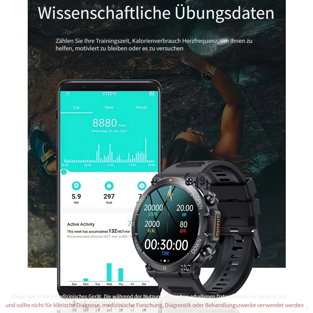 SENBONO Runde Smartwatch mit 1.39-Zoll-Bildschirm, kabellosem Wähl- und Anrufbeantworter, Fitness-Tracker, 400mAh Outdoor-Sport-Smartwatch für Männer und Frauen für IOS/Android