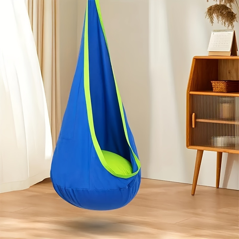 

1pc Swing Pod Chair, Hammock Chair With Durable Air Cushion, Swing Seat Nest With Adjustable Rop, For Indoor And Outdoor Use