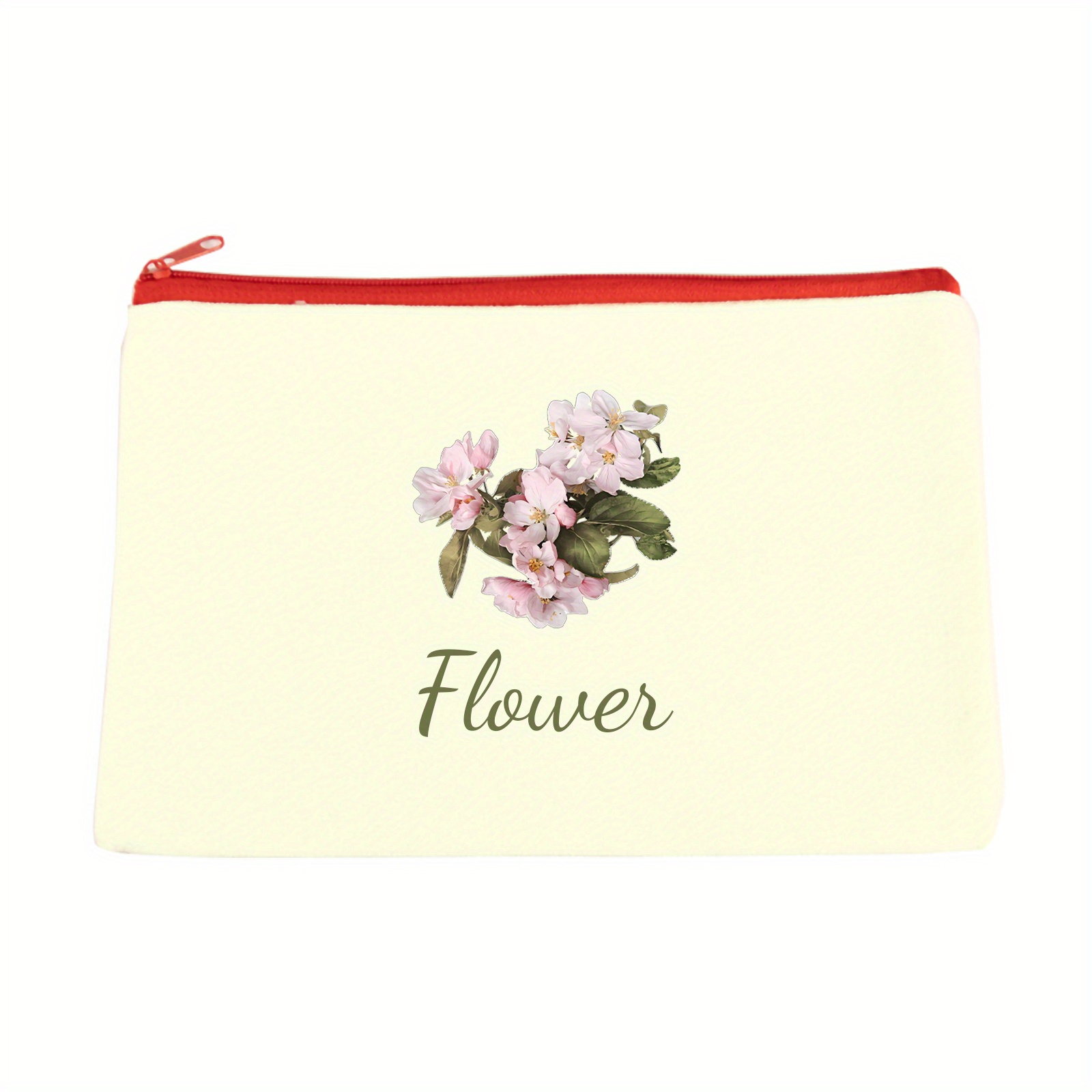 Customized Flower Canvas Toiletry Bag Hand held Bag Cosmetic Temu Canada