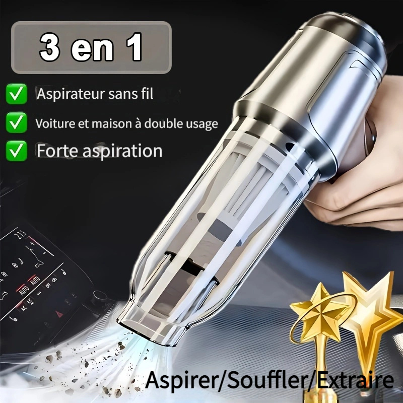 Aspirateur sans fil pour voiture 3 en1 double usage