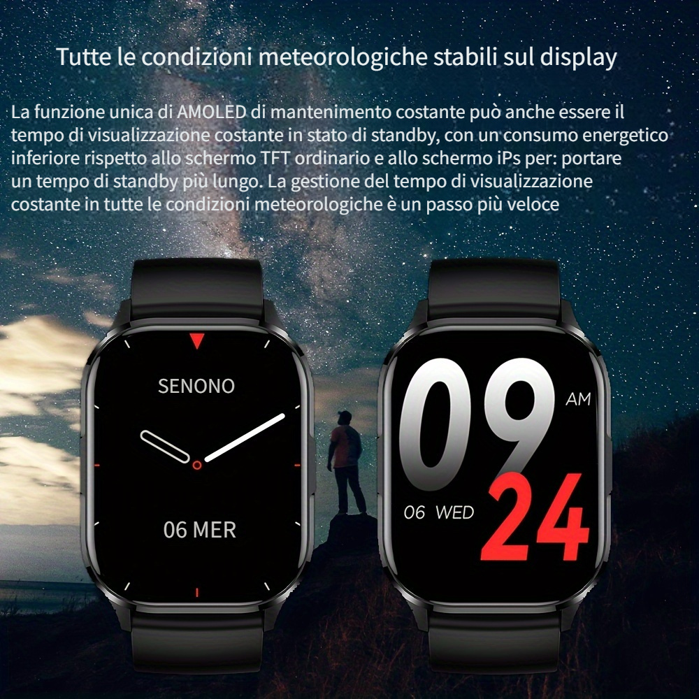 Senbono 2024 Nuovo Smartwatch Amoled Chiamata Wireless - Temu Italy