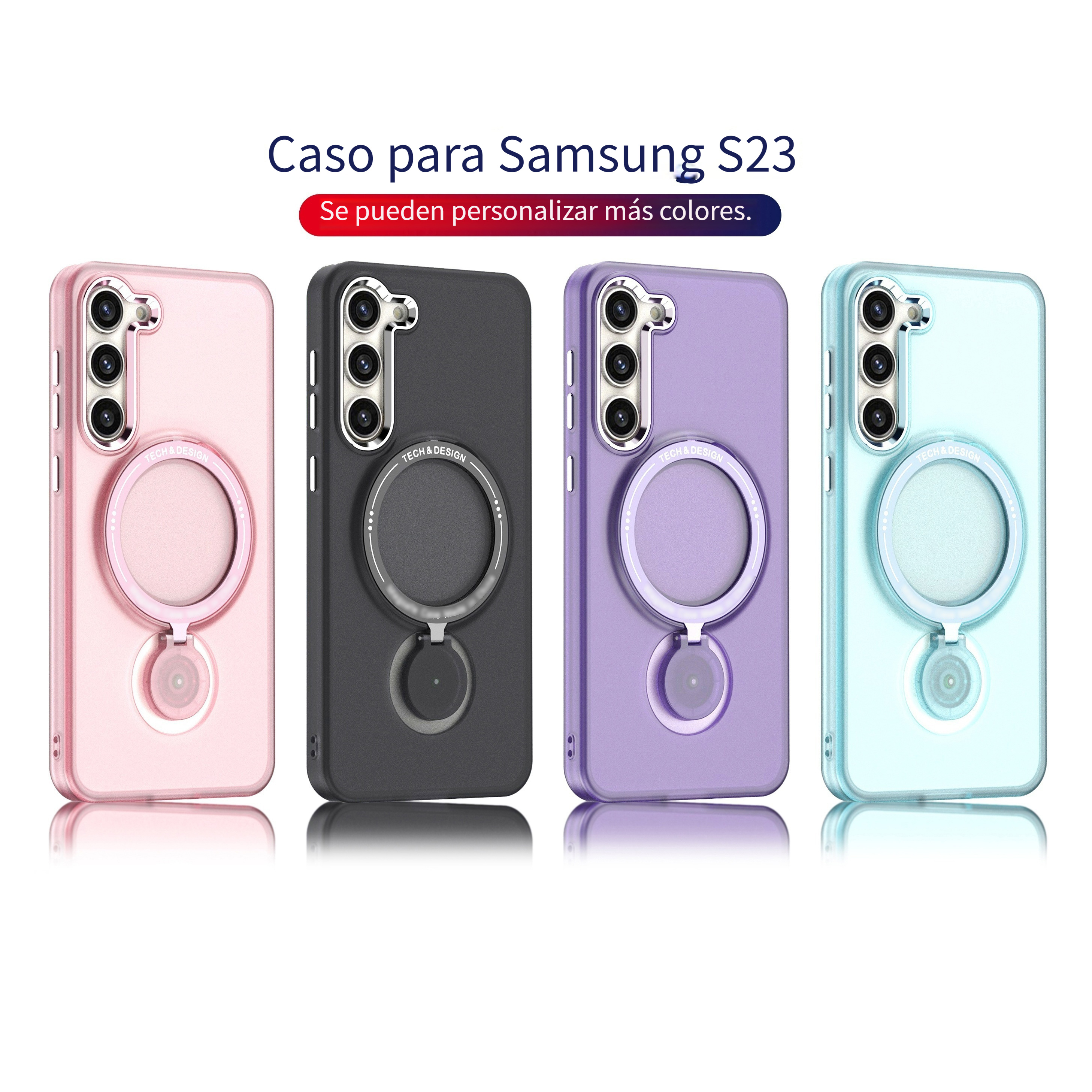 Funda Para Samsung Galaxy S23 Ultra S23 PLUS , Revestimiento Transparente  De TPU , Soporte De Anillo Magnético