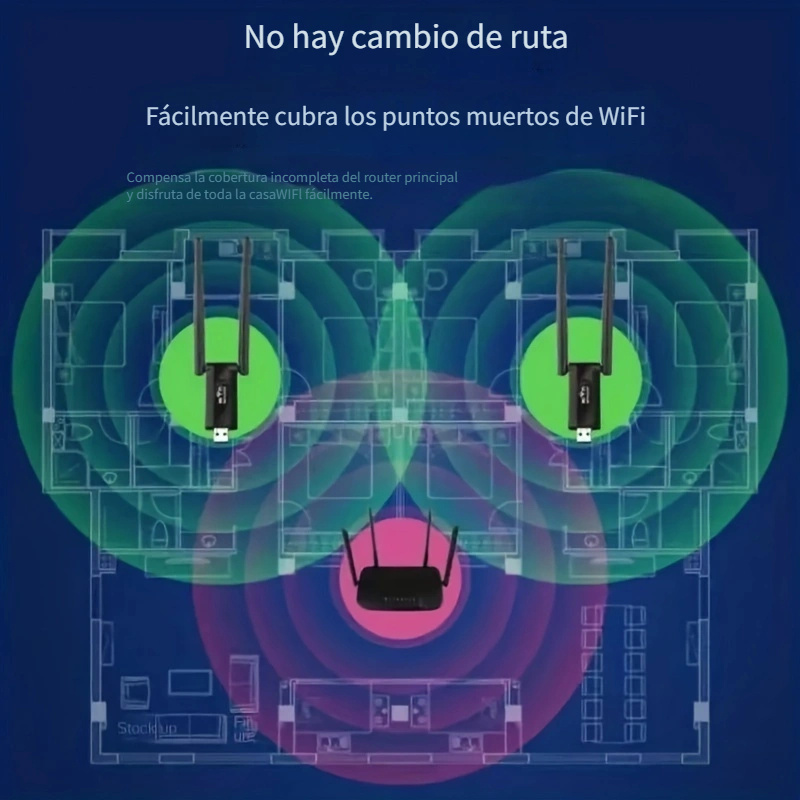 Adaptador Wifi Usb Inalámbrico Pc Nineplus 300mbps Dual 5dbi - Temu