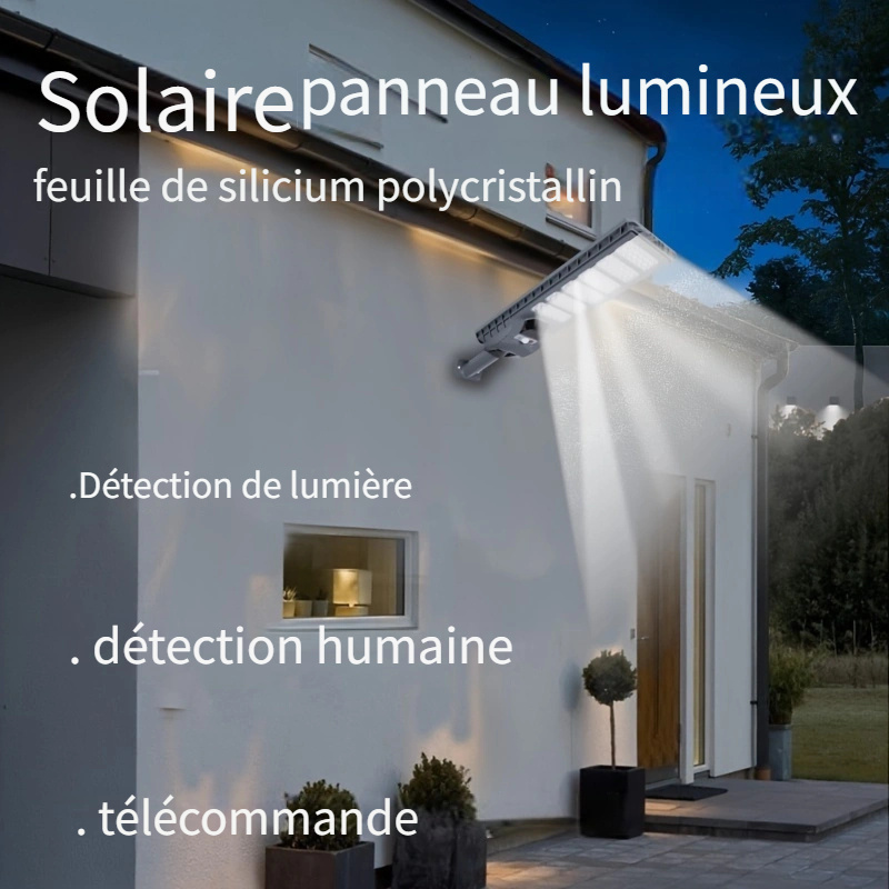 1 Lampadaire Solaire Extérieur, Éclairage Extérieur À La Maison,  Télécommande À Induction Du Corps Humain, Nouvelle Lampe Solaire LED,  Adaptée À La Cour, À La Rue Et À L'éclairage De Festival 