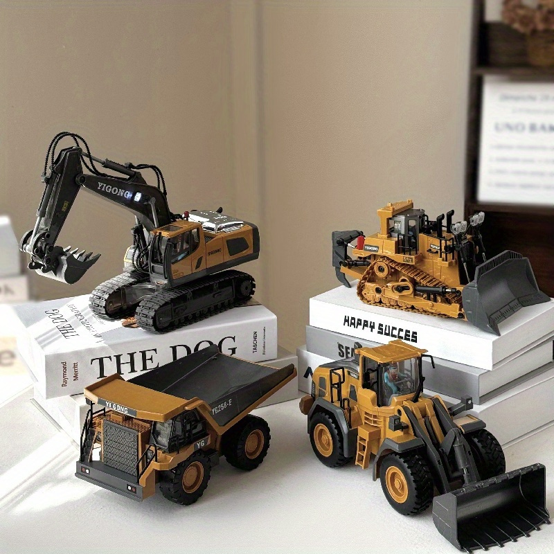 

2.4ghz Remote Control Excavator Toy Metal Shovel, 11 Channel Rc Construction Bulldozer Vehicles Digger Toys Gift With Light And Sound