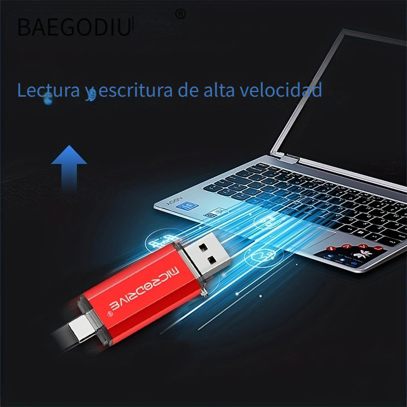 MICRODRIVE OTG Unidad Flash USB Para IPhone 64GB 128GB 256GB Memoria USB  3.0 Almacenamiento Externo Pendrive Para Dispositivos IOS/Android/Type  C/Windows 4 En 1 - Temu Mexico