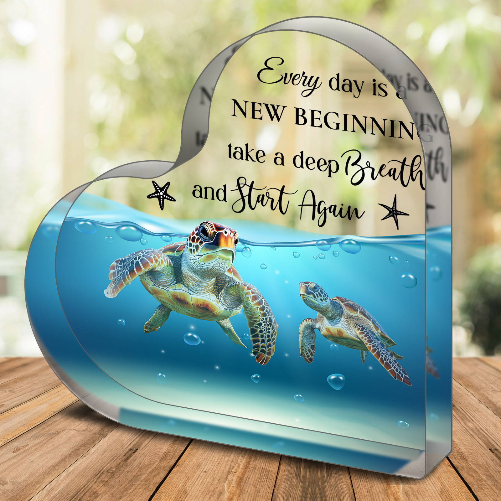 TEMU 1pc, Sea Creatures, Creatures, Sea Turtles, Birthday Gifts, Exchange Gifts, Bedroom, Kitchen, Living Room, Office, Acrylic Desktop Decoration, Unique Gift