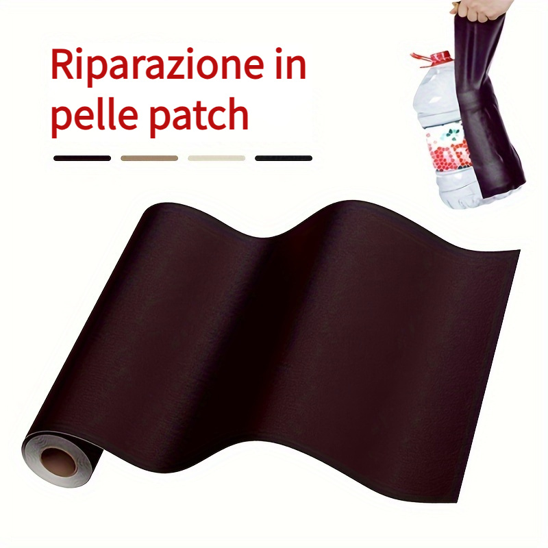 Nastro di riparazione in pelle, patch autoadesiva per riparazione in pelle  da 11,8 x 53,9 pollici per divani, sedili auto, divani, borse, mobili,  sedili del conducente, sedili per barche, nastro per tappezzeria