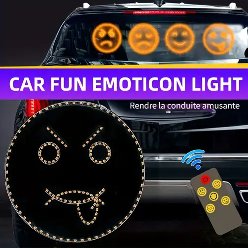 Lumière de doigt de voiture drôle avec télécommande, panneaux de rage  routière, lumière de geste du doigt du milieu, autocollant de lampe à main,  panneau lumineux pour fenêtre de course