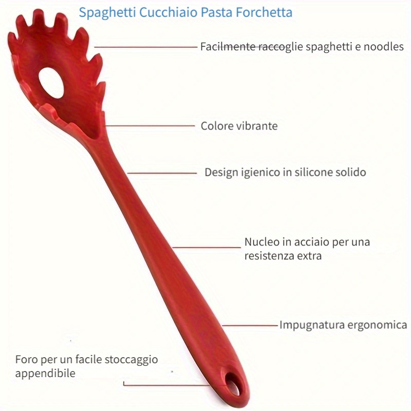 1pc Cucchiaio Spaghetti In Silicone Mestolo Salsa In - Temu Italy