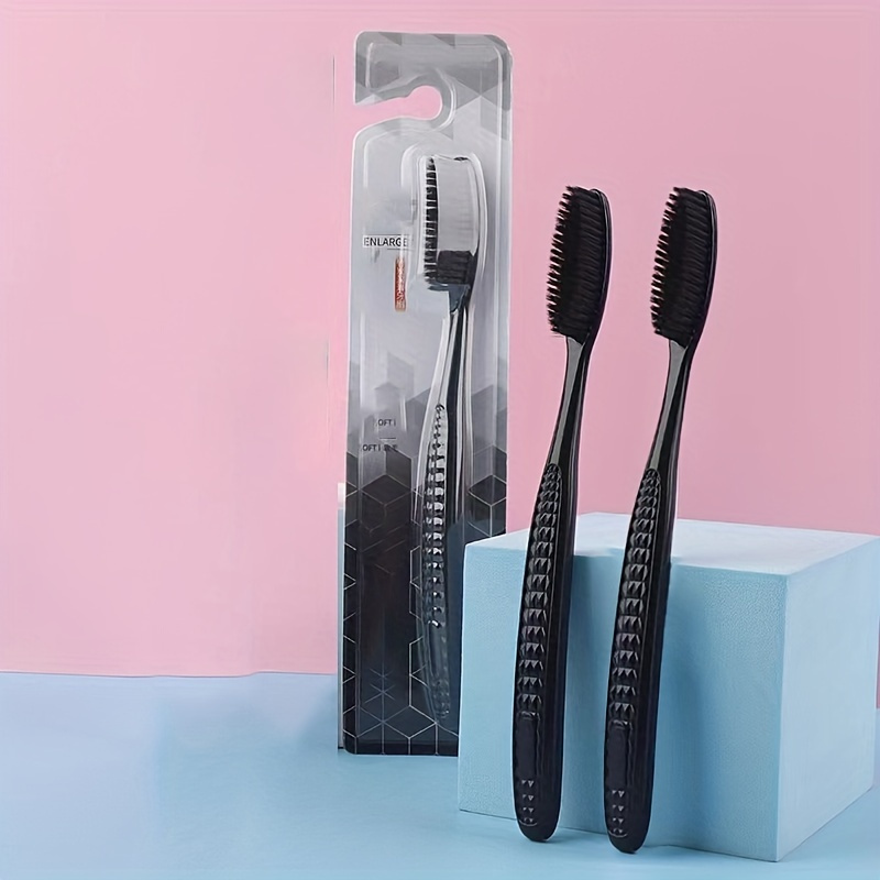 

1pc Bamboo Charcoal Soft Bristles Toothbrush: Adult Large Head Toothbrush For Individually Wrapped High Density Brushing Silk Toothbrush
