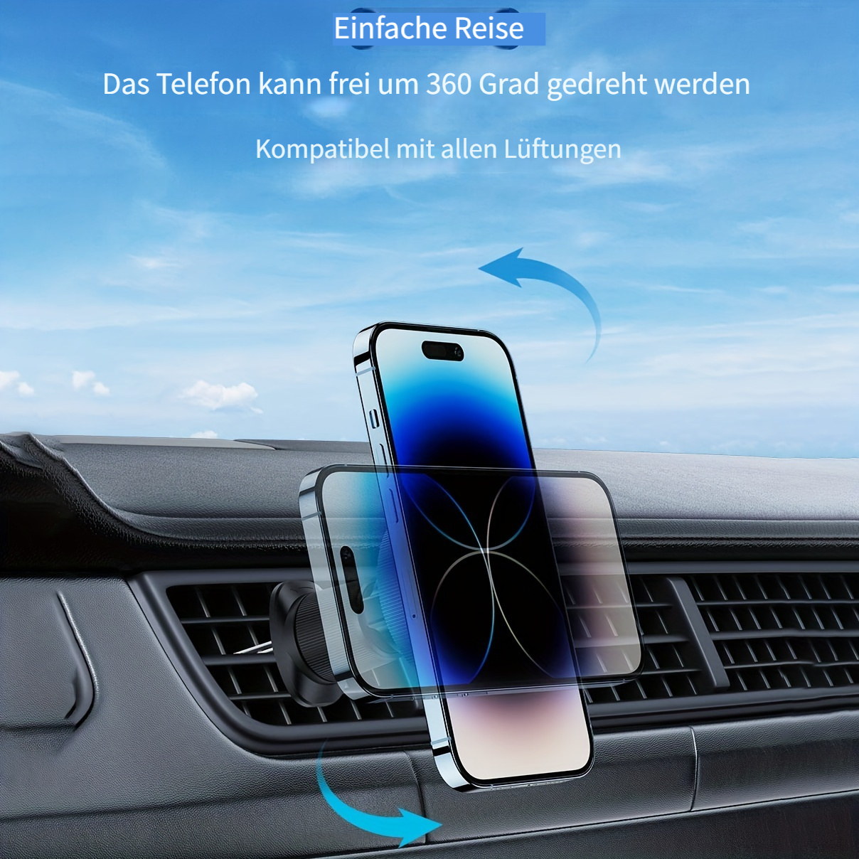 15W KFZ Autohalterung mit Ladefunktion für iPhone 15, 14, 13, 12