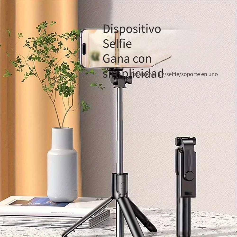 Bluetooth Selfie Stick, Selfie Stick Trípode Bluetooth Selfie Stick Monopod  de aluminio extensible con control remoto desmontable y soporte giratorio  para teléfono estable ER