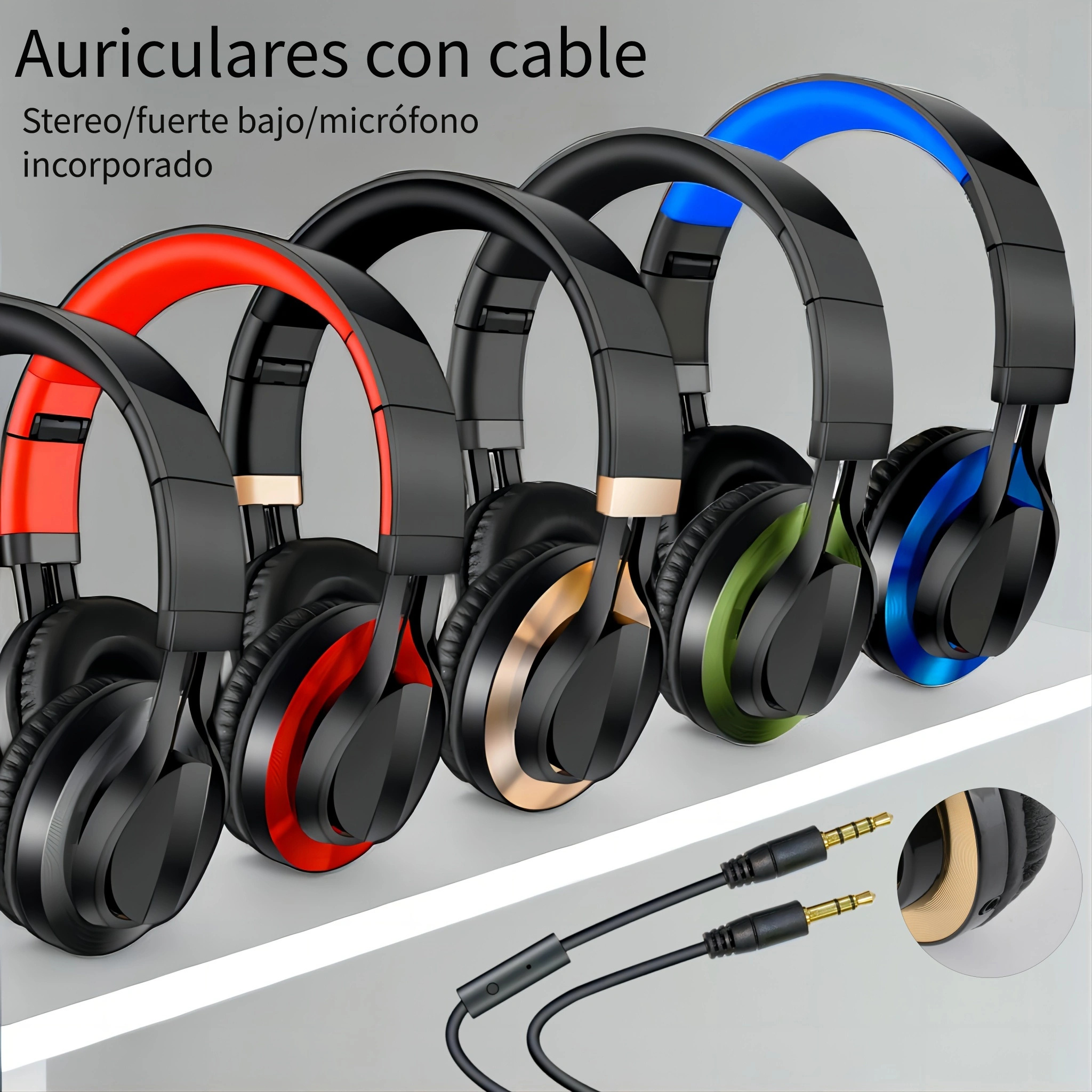 Auriculares Cable Micrófono Plegables Ligeros Teléfonos - Temu Chile