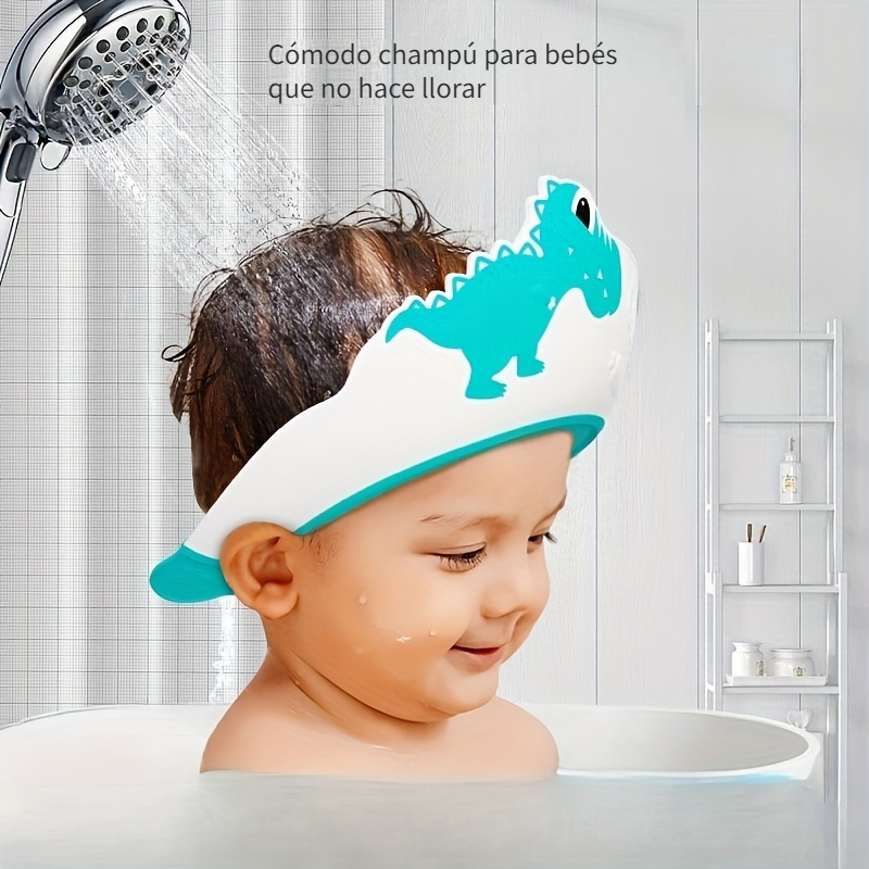 Gorro de ducha de baño para niños, champú con visera para evitar que el  agua entre en los ojos y las orejas, protección para enjuagar la cabeza