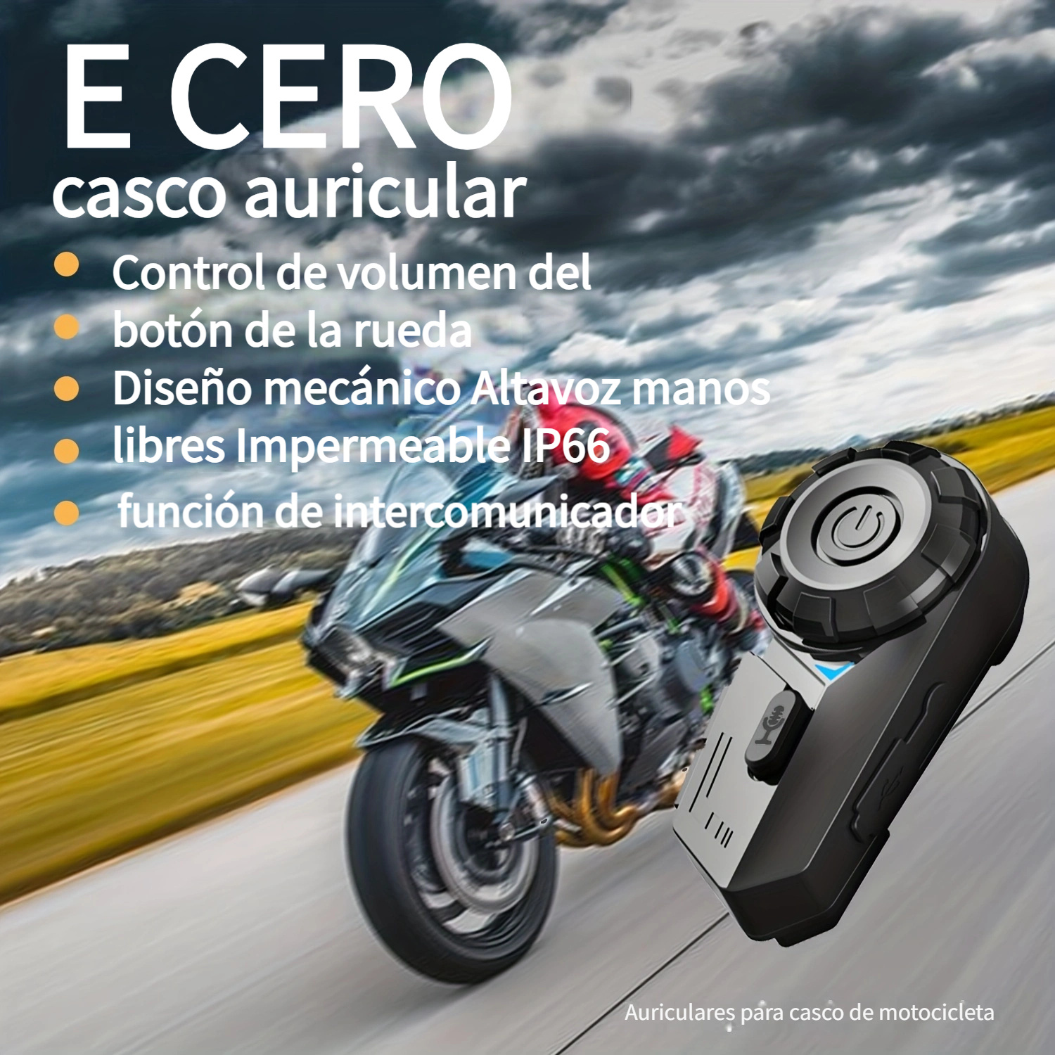 Moman Intercomunicador para casco de motocicleta, H2【2 unidades】 Sistema de  comunicación inalámbrico para casco de motocross, 1000 M IP65, resistente