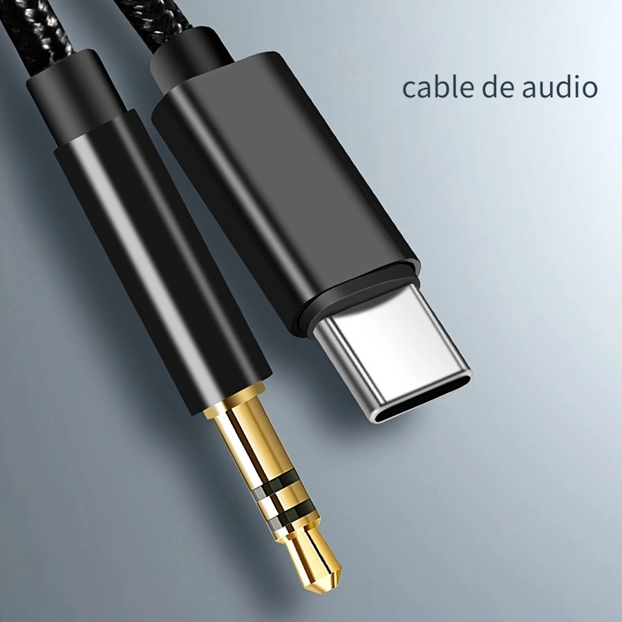 Cable Auxiliar USB C a Jack 3.5 mm Macho, Audio Estéreo Coche